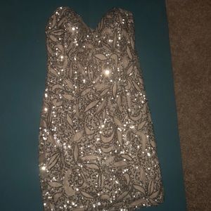 Sequin strapless mini dress